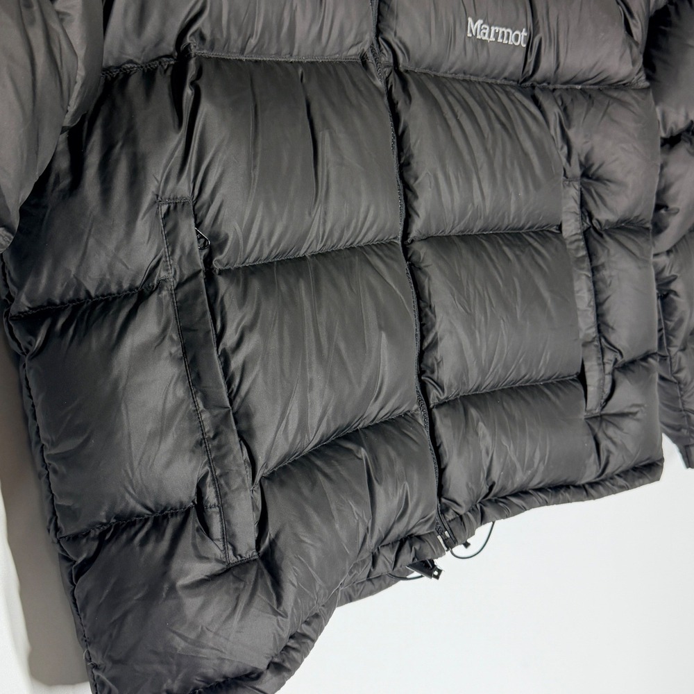 Marmot Mens Black Goose Down Puffer Jacket Coat Large Full Zip Winter Outdoor - Picture 5 of 16